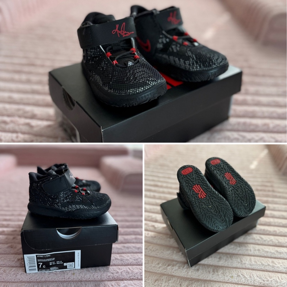 Kids Black and Red Basketball Shoes